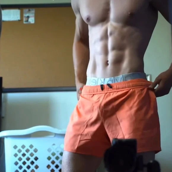 GYMSHARK MEN WORKOUT BODYBUILDING BODYBUILDER GYM SHORTS WORKOUT ORANGE ATHLETE - Picture 2 of 16